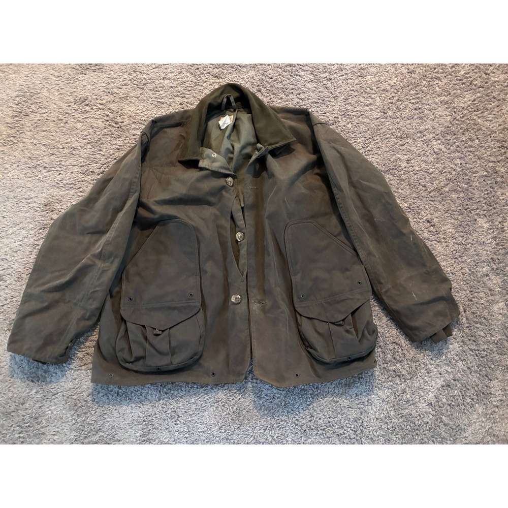 Vintage Filson Men's XXL Cotton Field Hunting Jacket Olive Storm Flap